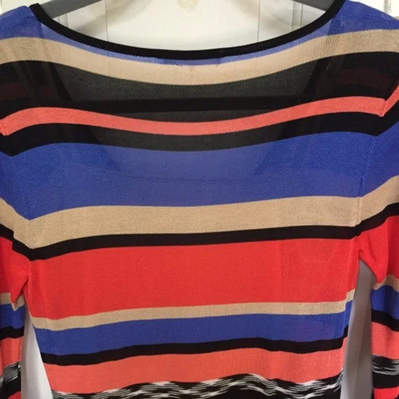 Trina Turk Multicolor Striped Long Sleeve Dress - Picture 14 of 16